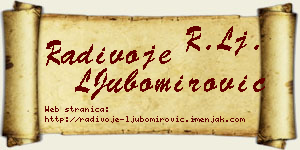 Radivoje LJubomirović vizit kartica